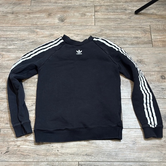 Adidas Black and White Crewneck Sweater Size Small - Picture 1 of 6